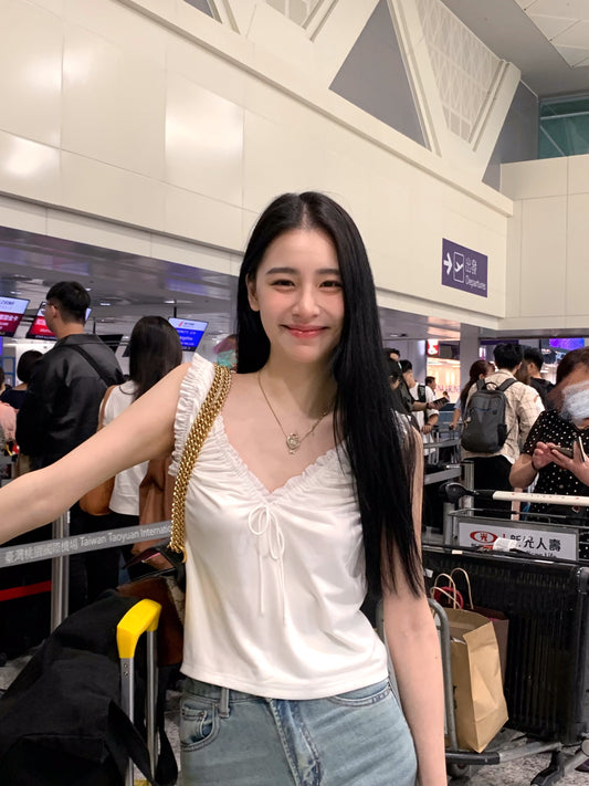 Smocked rope vest-white (SOLD OUT)