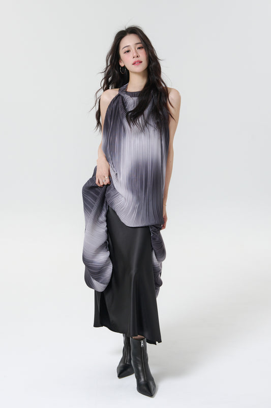 細褶紋理背心裙