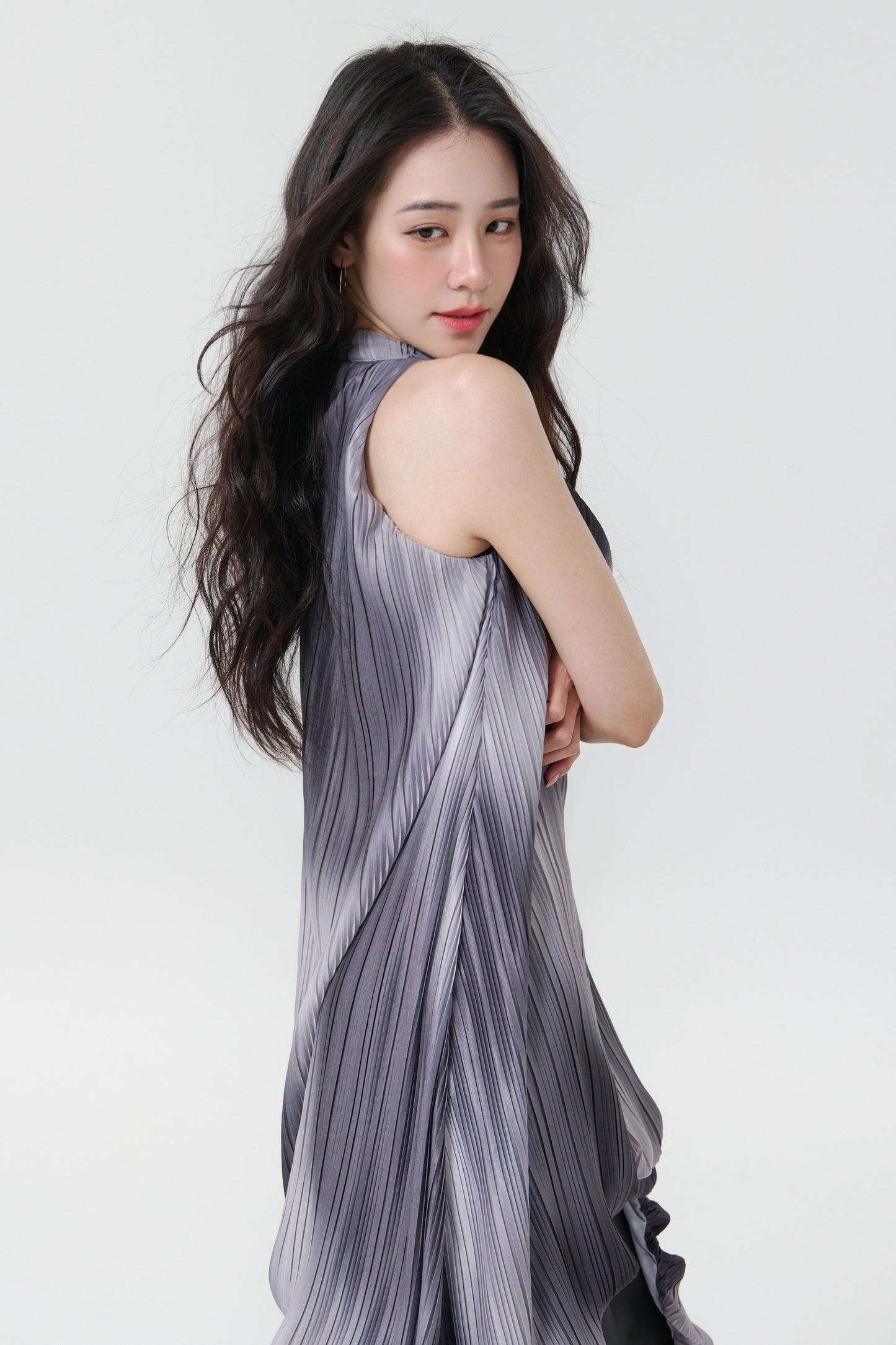 細褶紋理背心裙