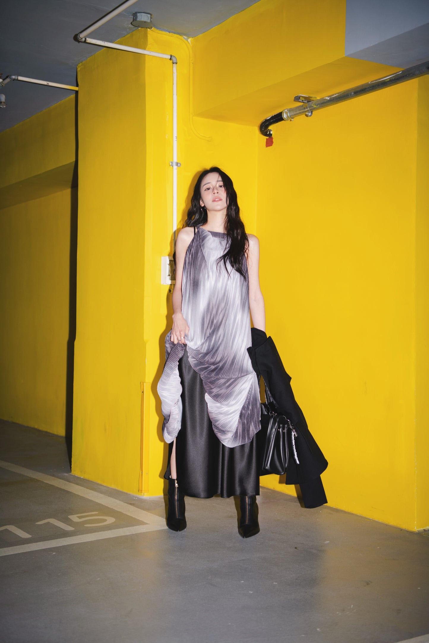 細褶紋理背心裙