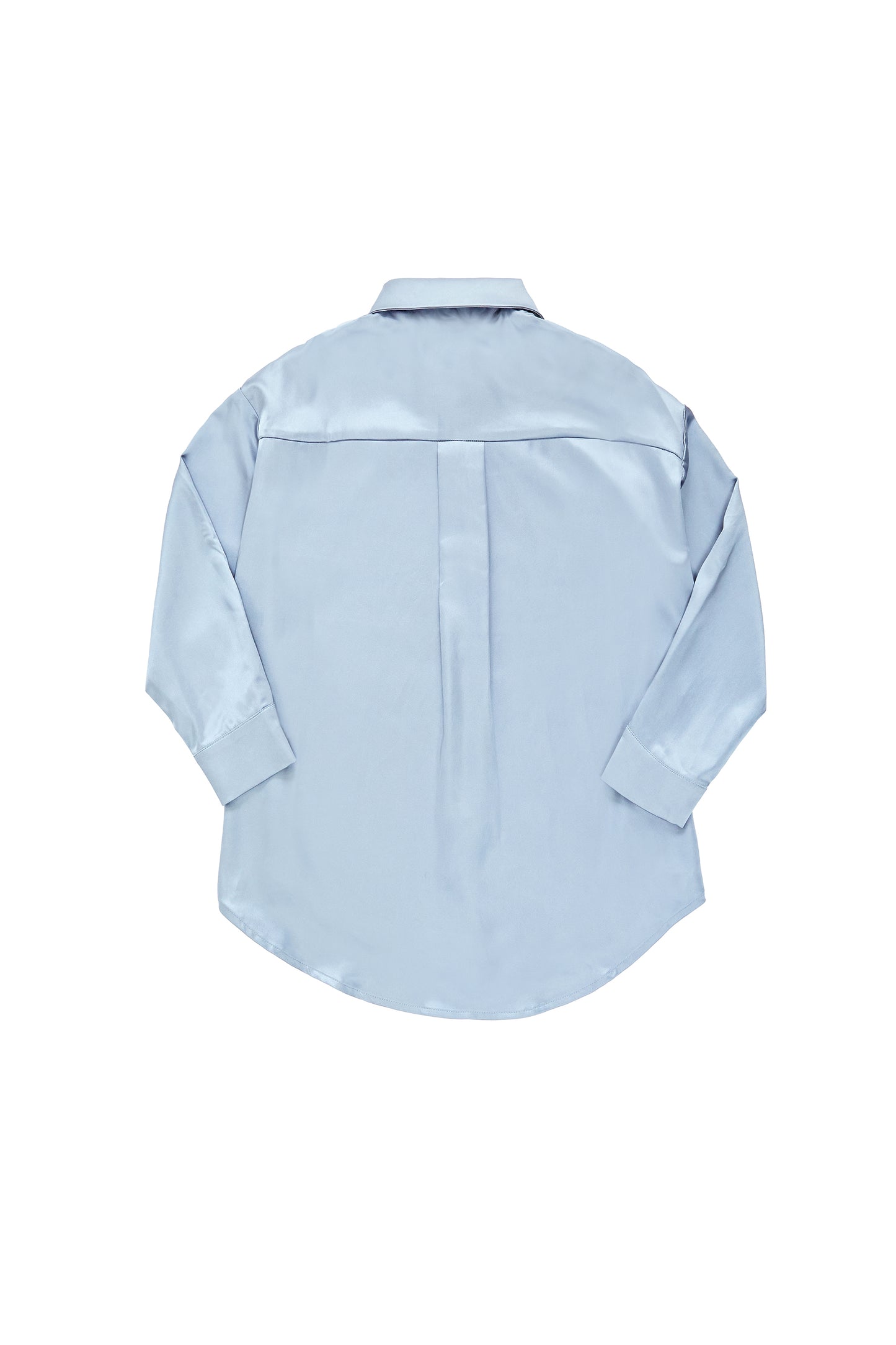 Pearl button satin shirt-grey blue (SOLD OUT)