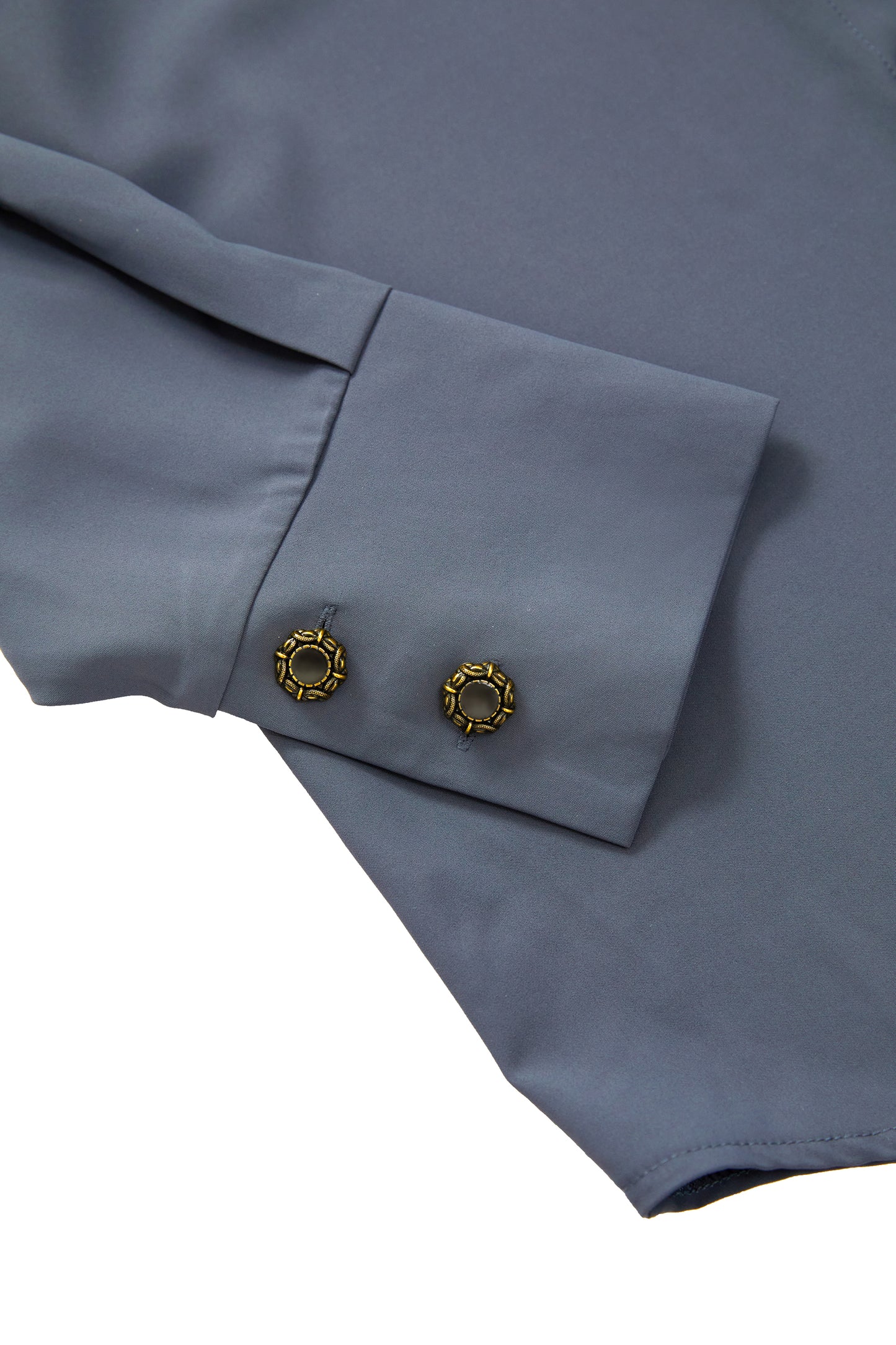 Special tailoring shirt with pointed collar and soft feel-gray blue