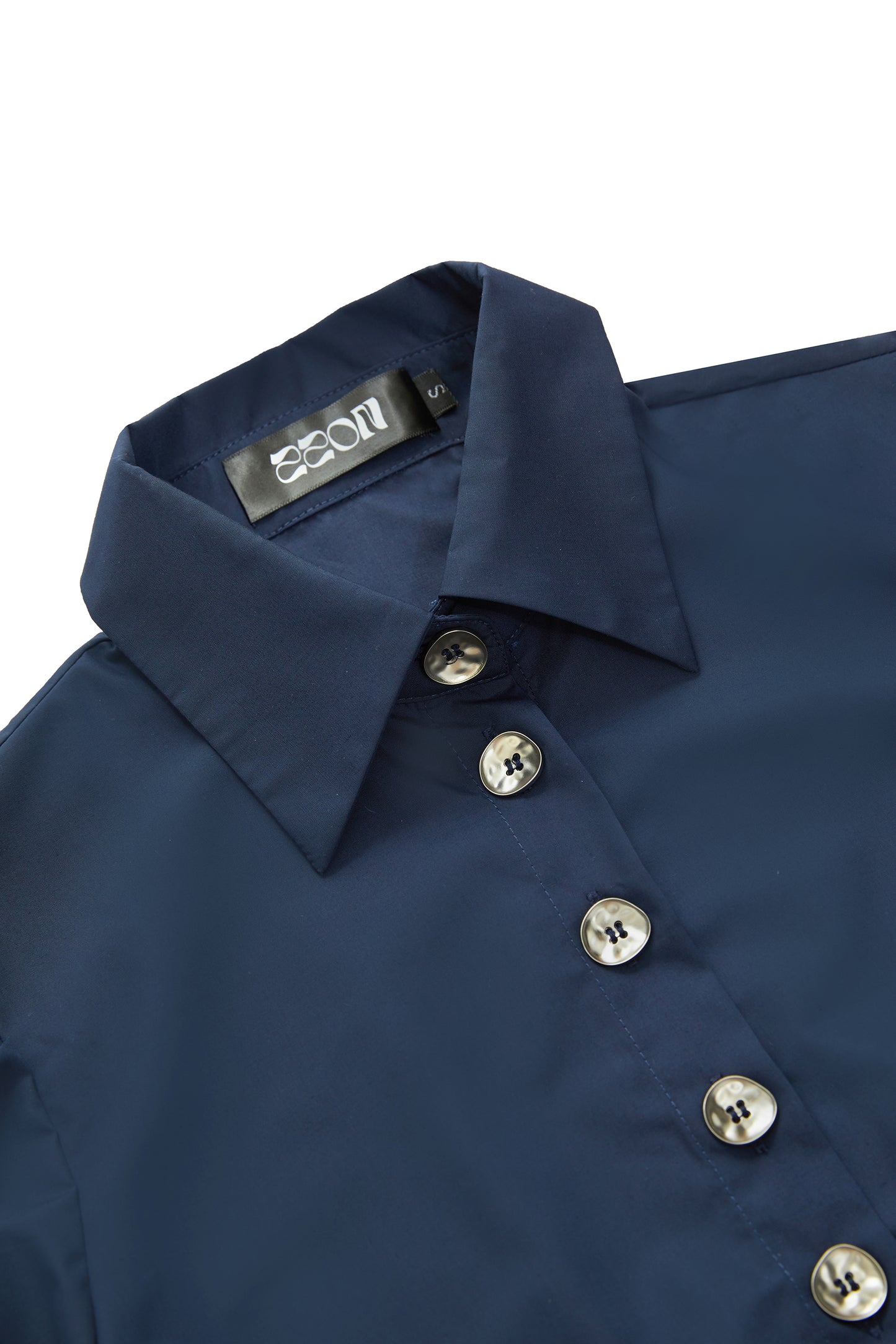 Detailed princess sleeve arc shirt-blue