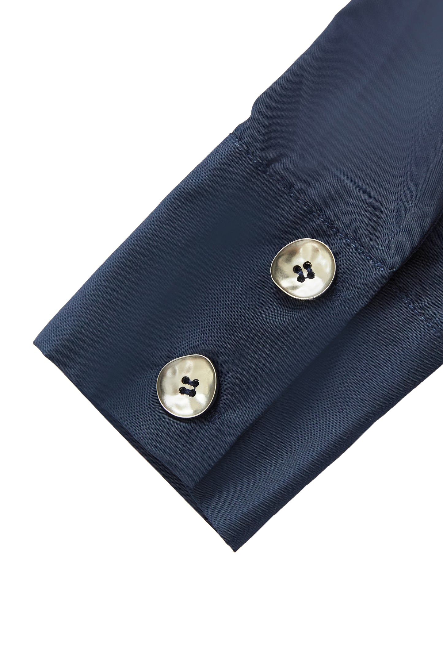 Detailed princess sleeve arc shirt-blue