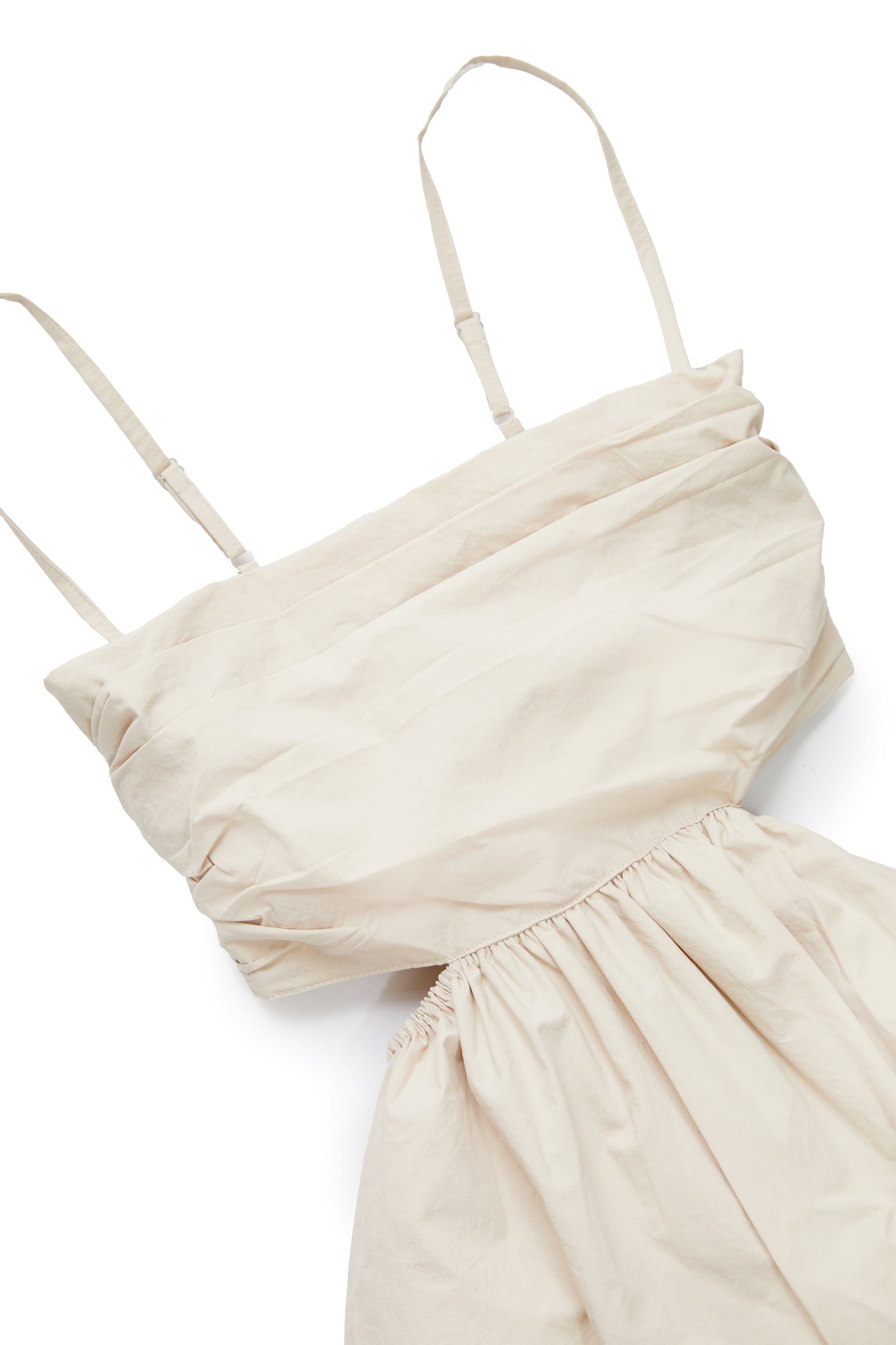 Korean style heavy industry one-piece long skirt-apricot color