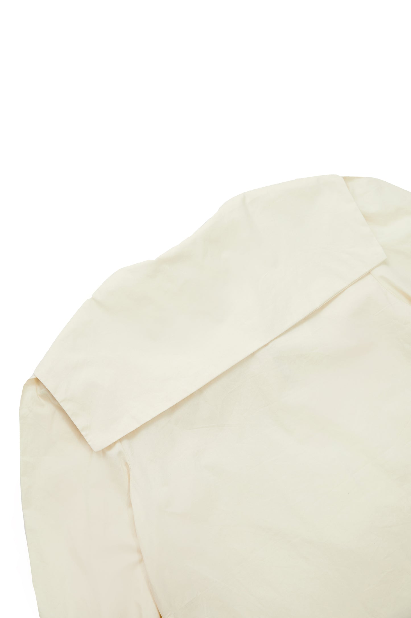Lapel cotton long shirt-off-white