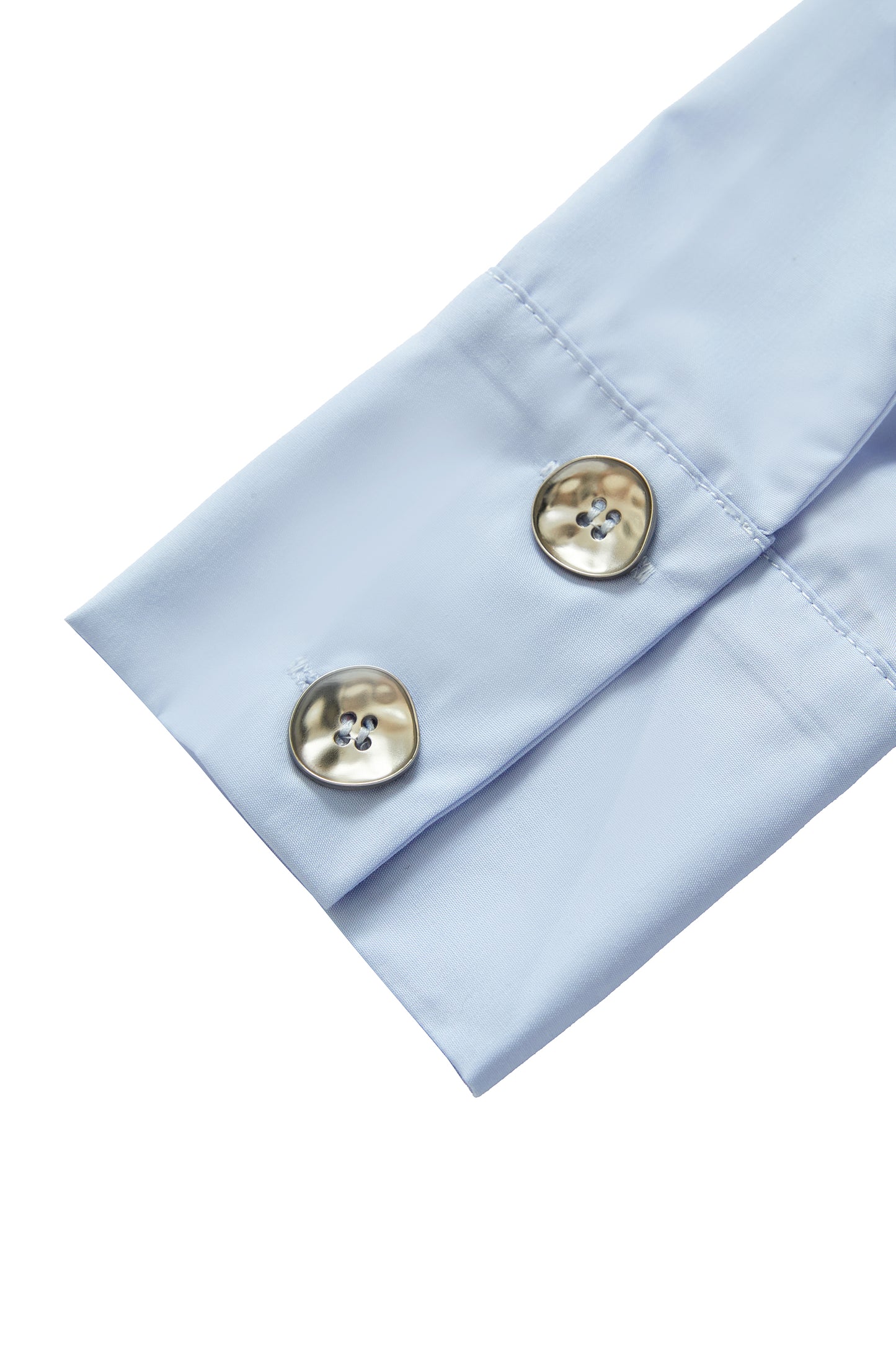 Delicate princess sleeve arc shirt-pink blue