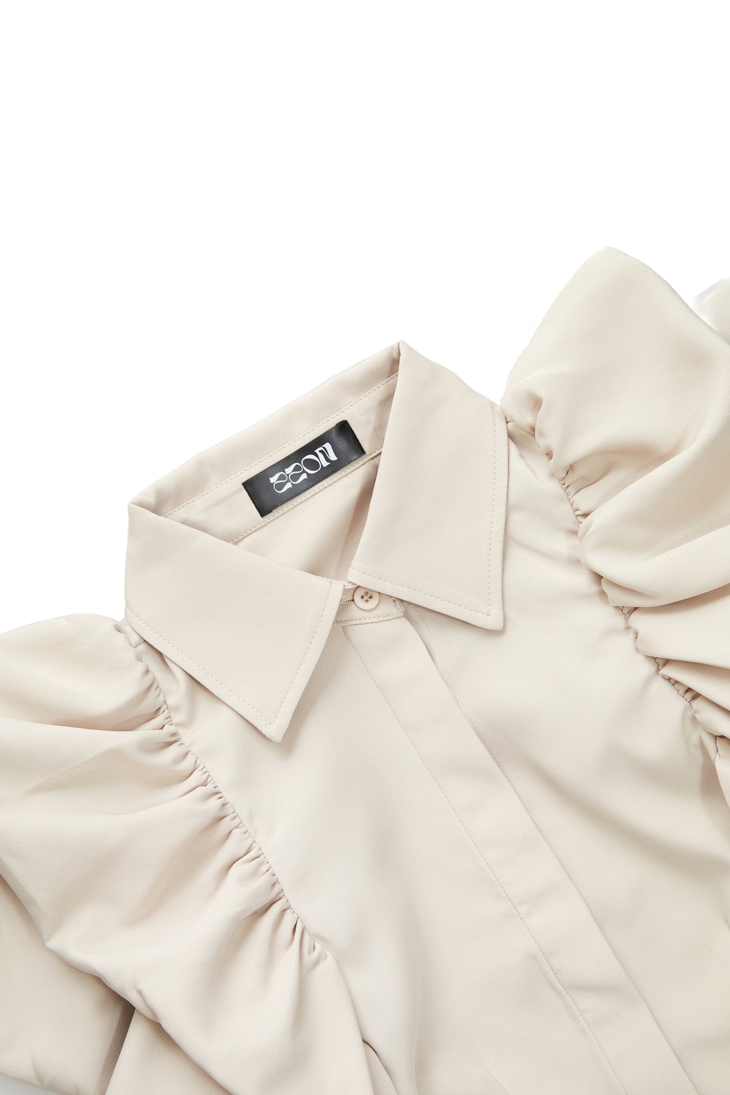 Petal Sleeve Double Layer Design Shirt - Skin Color