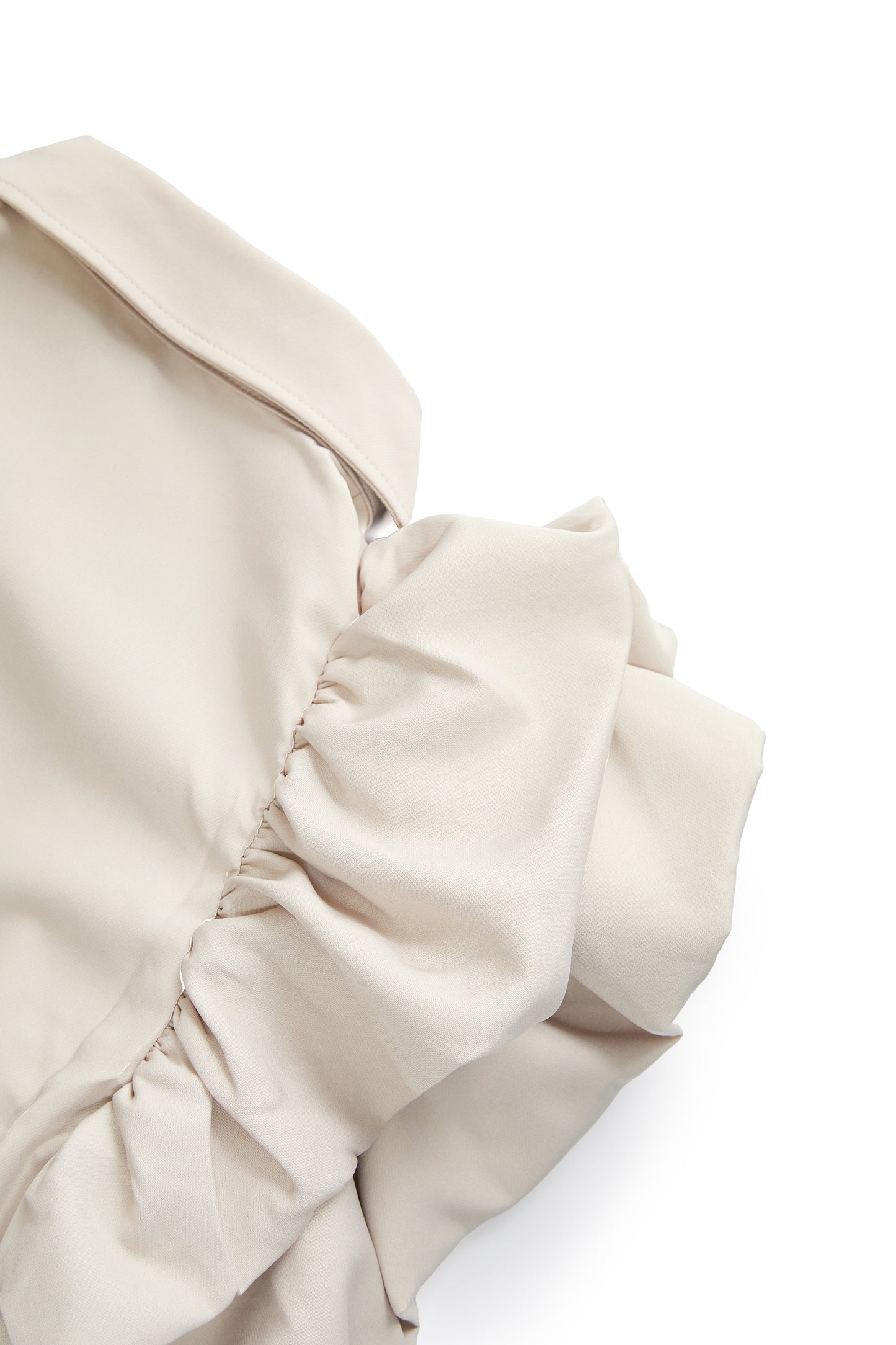 Petal Sleeve Double Layer Design Shirt - Skin Color